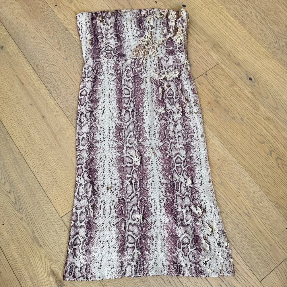 Dress The Population Violet Midi Dress Women Large Gold Multi Python Sequin Lace